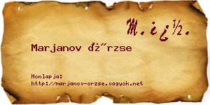 Marjanov Örzse névjegykártya